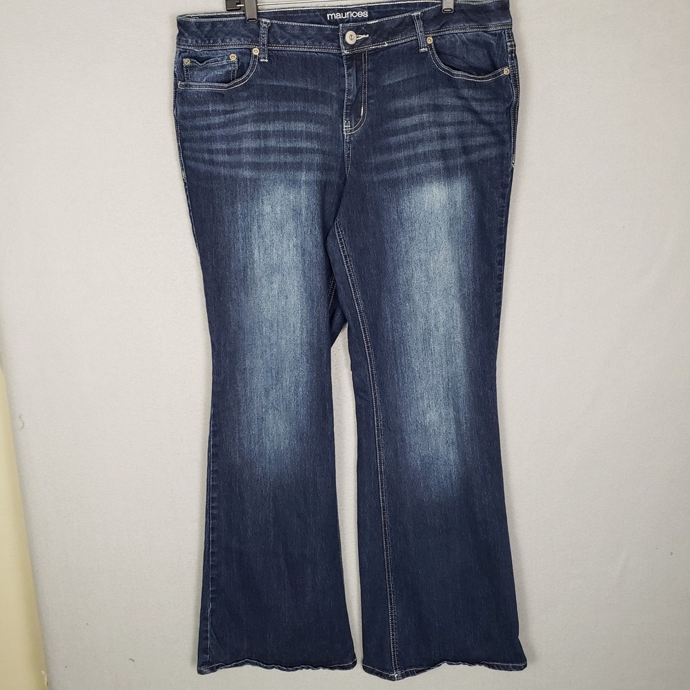 Maurices Bootcut Jeans Dark Wash Embroidered Western Plus 17/18 Long AEW